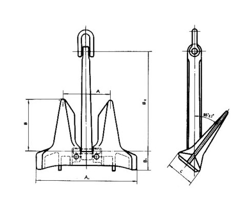 AC-14锚  CB/T 3972-2005 AC-14 type h.h.p.stockless anchor