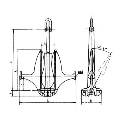 马氏大抓力锚  CB57-1977  Type a high holding power matrosov anchor