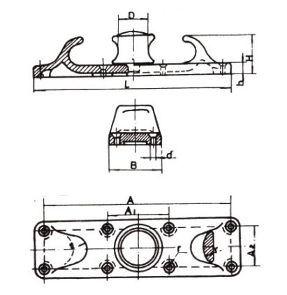 A型单滚轮导缆钳 CB39-66 CAST ROLLER CHOCK