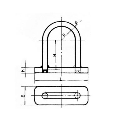 A型焊接直接连接的锚链舱眼环 GB807-75 HATCH EYE-RING OF ANCHOR CHAIN