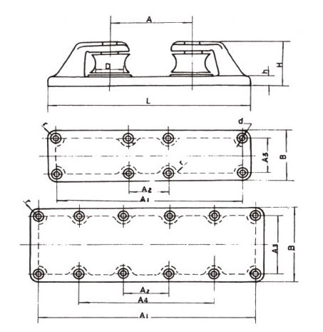 B型双滚轮导缆钳 CB39-66 CAST ROLLER CHOCK