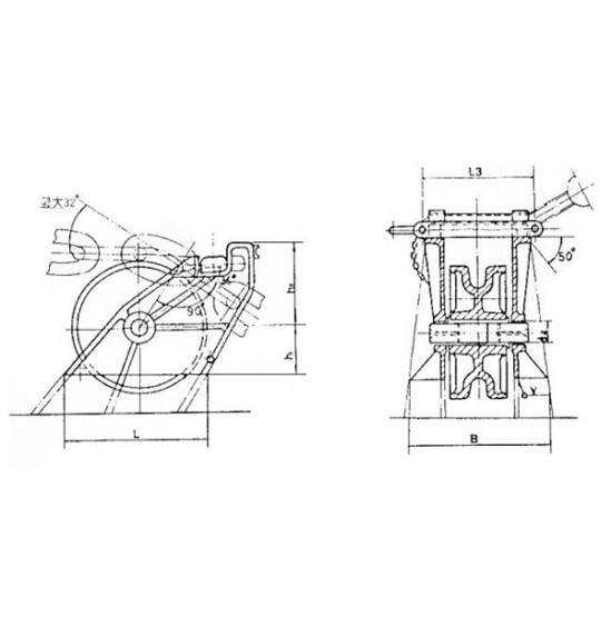 船用滚轮闸刀掣链器 GB4443-84 Marine roller lever chain stopper