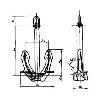 无杆锚 CB/T 3983-2008  Hall type stockless bower anchor