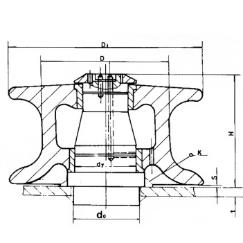 船用导缆滚轮 GB 10105-88 MARINE ROLLER FOR FAIRLEAD