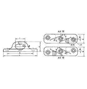 AZ、AY型铸造无滚轮导缆钳 CB38-59 CAST NO-ROLLER CHOCK