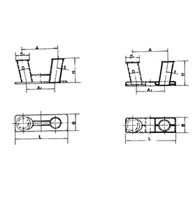 焊接斜式带缆桩 GB 556-65 WELDDED INCLINED BOLLARD